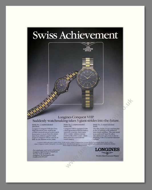 Longines - Conquest VHP. Vintage Advert 1985 (ref AD62457)