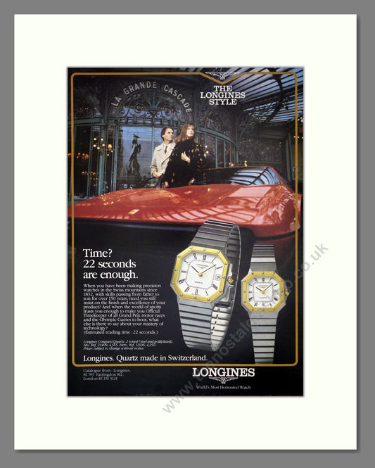 Longines - Quartz. Vintage Advert 1982 (ref AD62461)