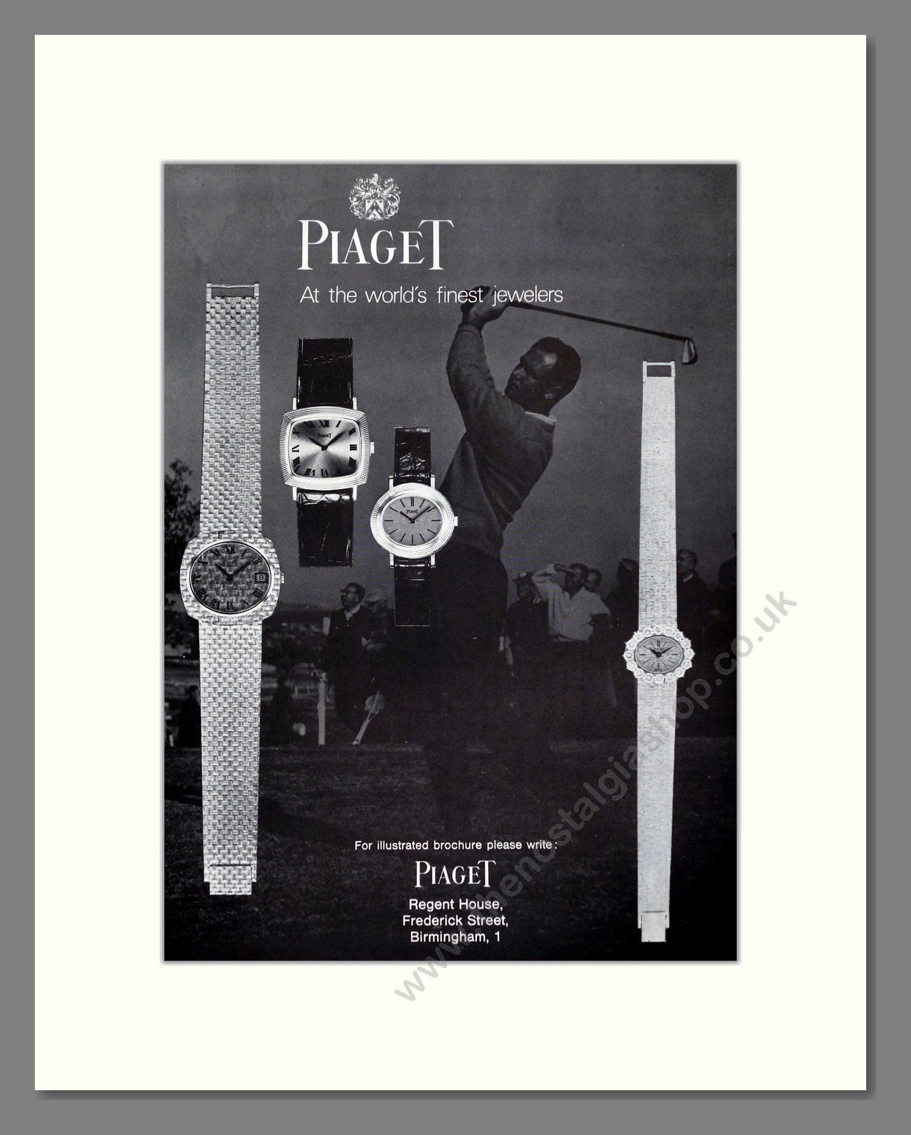 Piaget - Various Watches. Vintage Advert 1970 (ref AD62473)