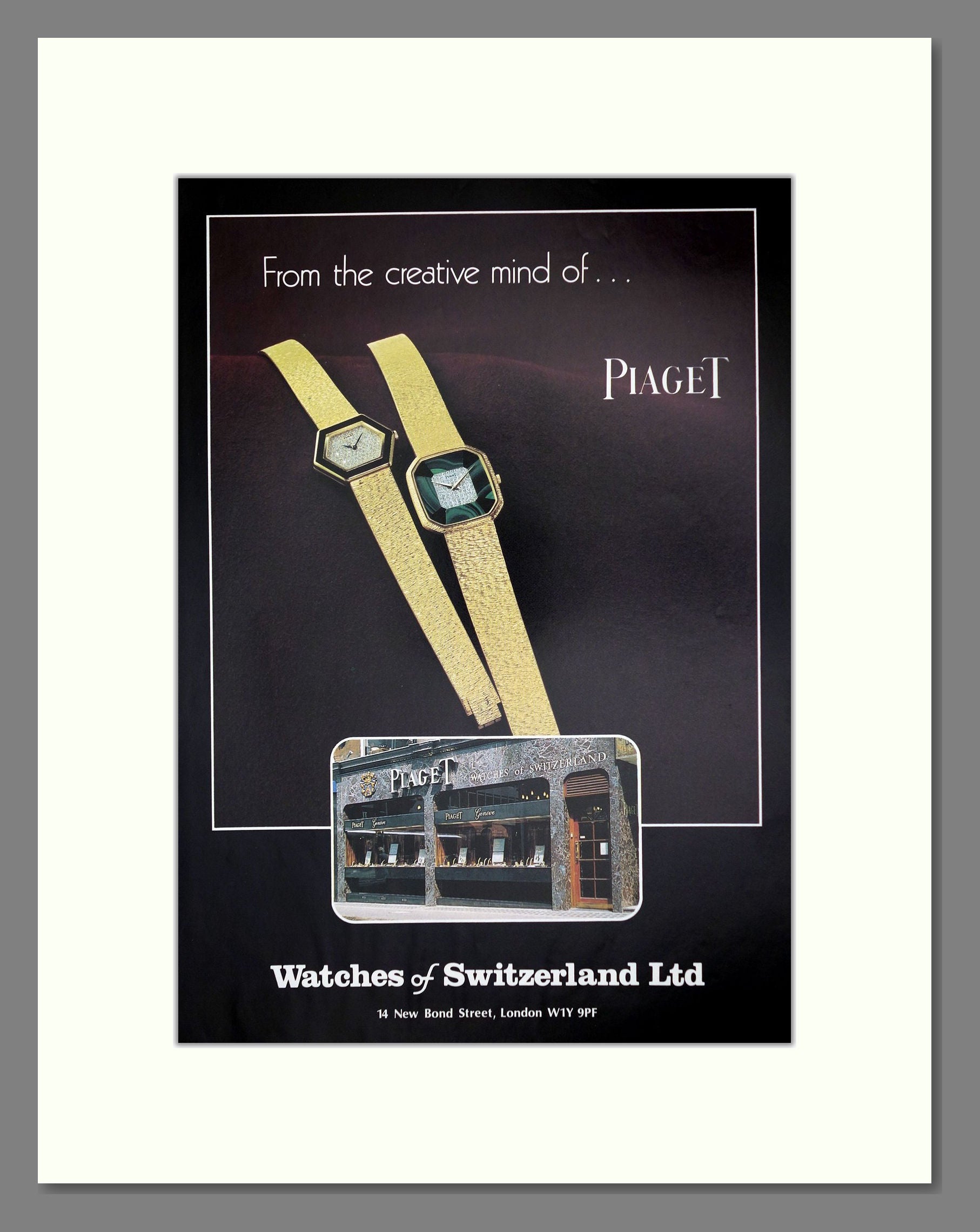 Piaget - Gold Watches. Vintage Advert 1978 (ref AD62476)