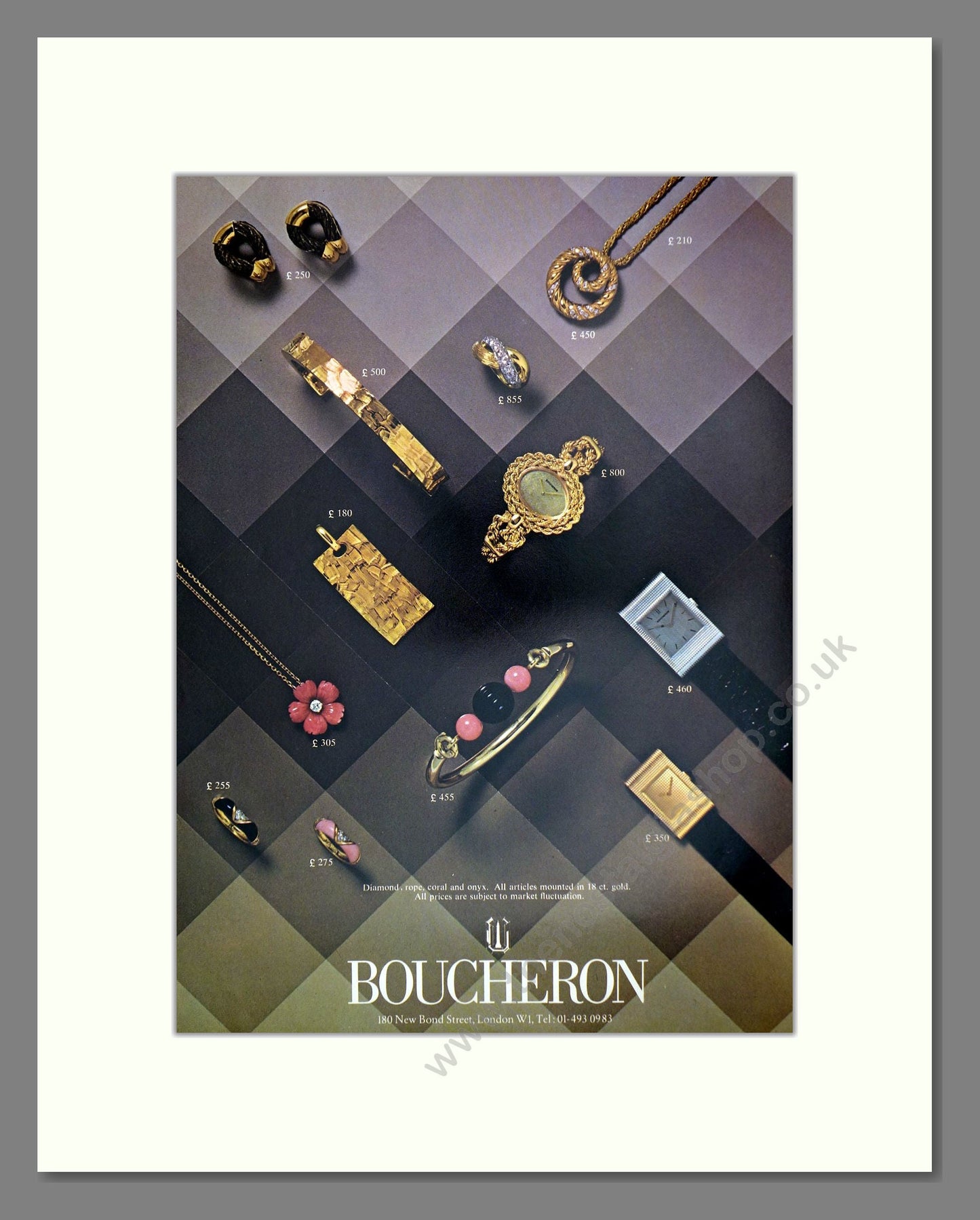 Boucheron - Various Watches And Jewelry. Vintage Advert 1976 (ref AD62481)