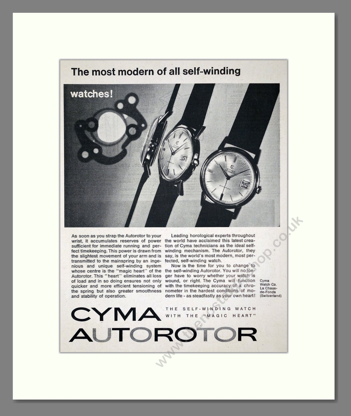 Cyma - Autorotor. Vintage Advert 1962 (ref AD62491)