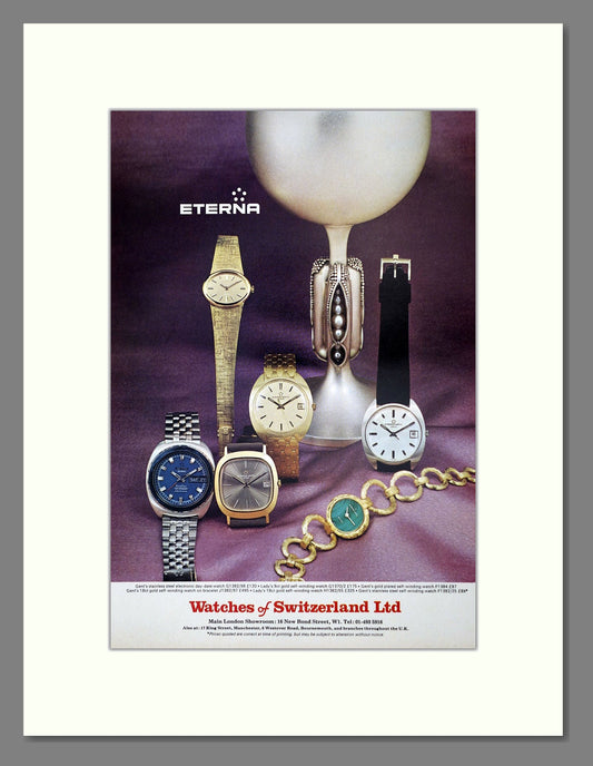 Eterna - Various Watches. Vintage Advert 1973 (ref AD62506)