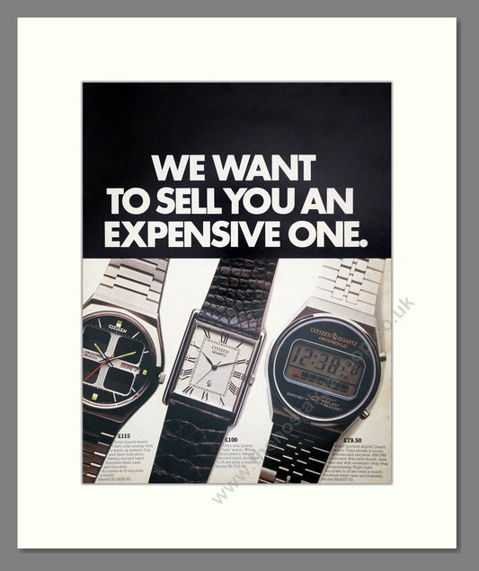 Citizen - Quartz. Vintage Advert 1977 (ref AD62525)