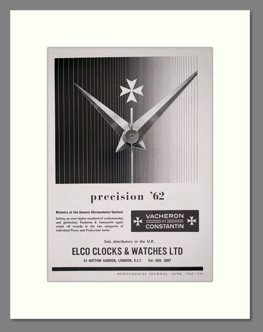 Vacheron Constantin - Precision 62 Winner. Vintage Advert 1962 (ref AD62530)