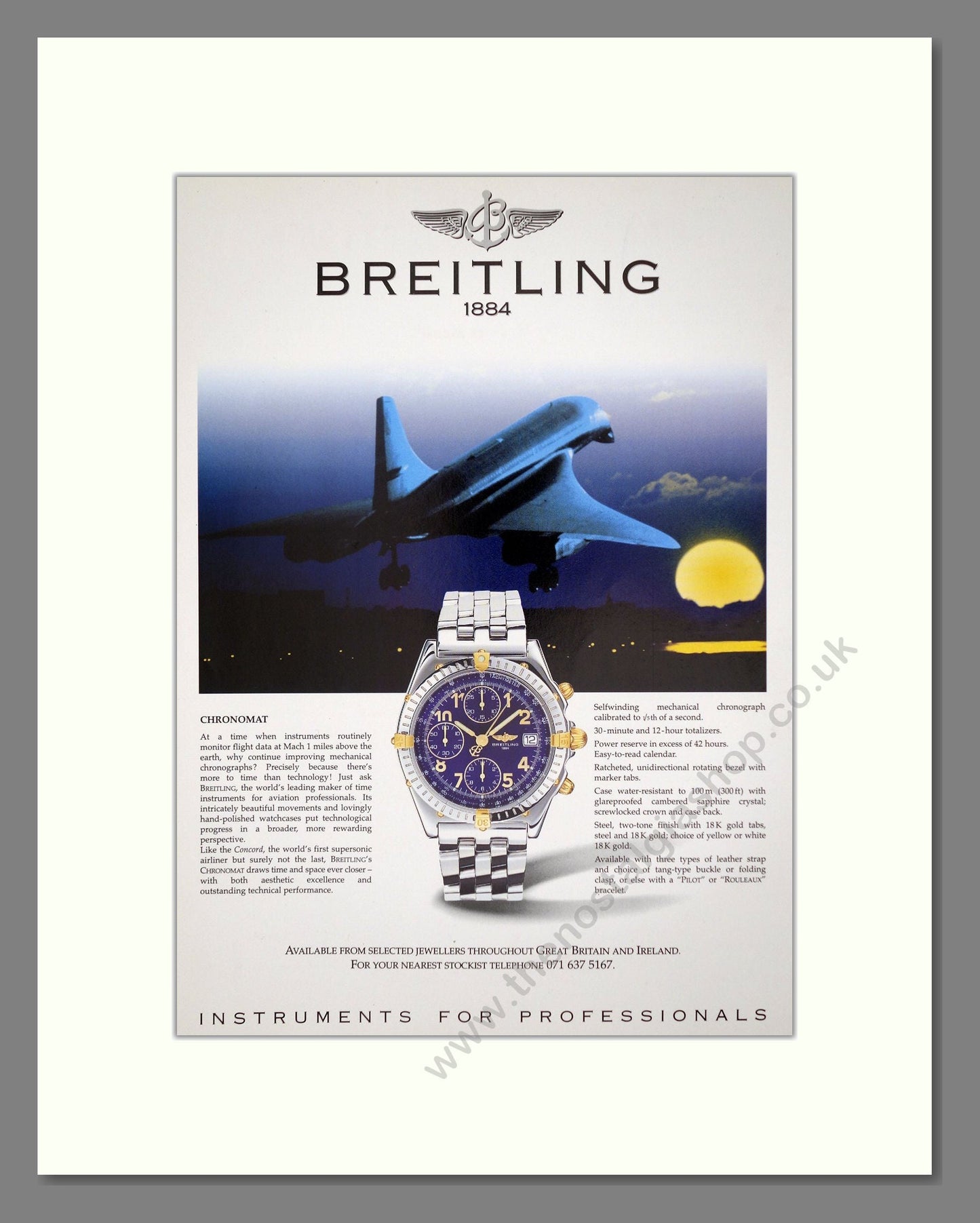 Breitling - Chronomat. Vintage Advert 1995 (ref AD62537)