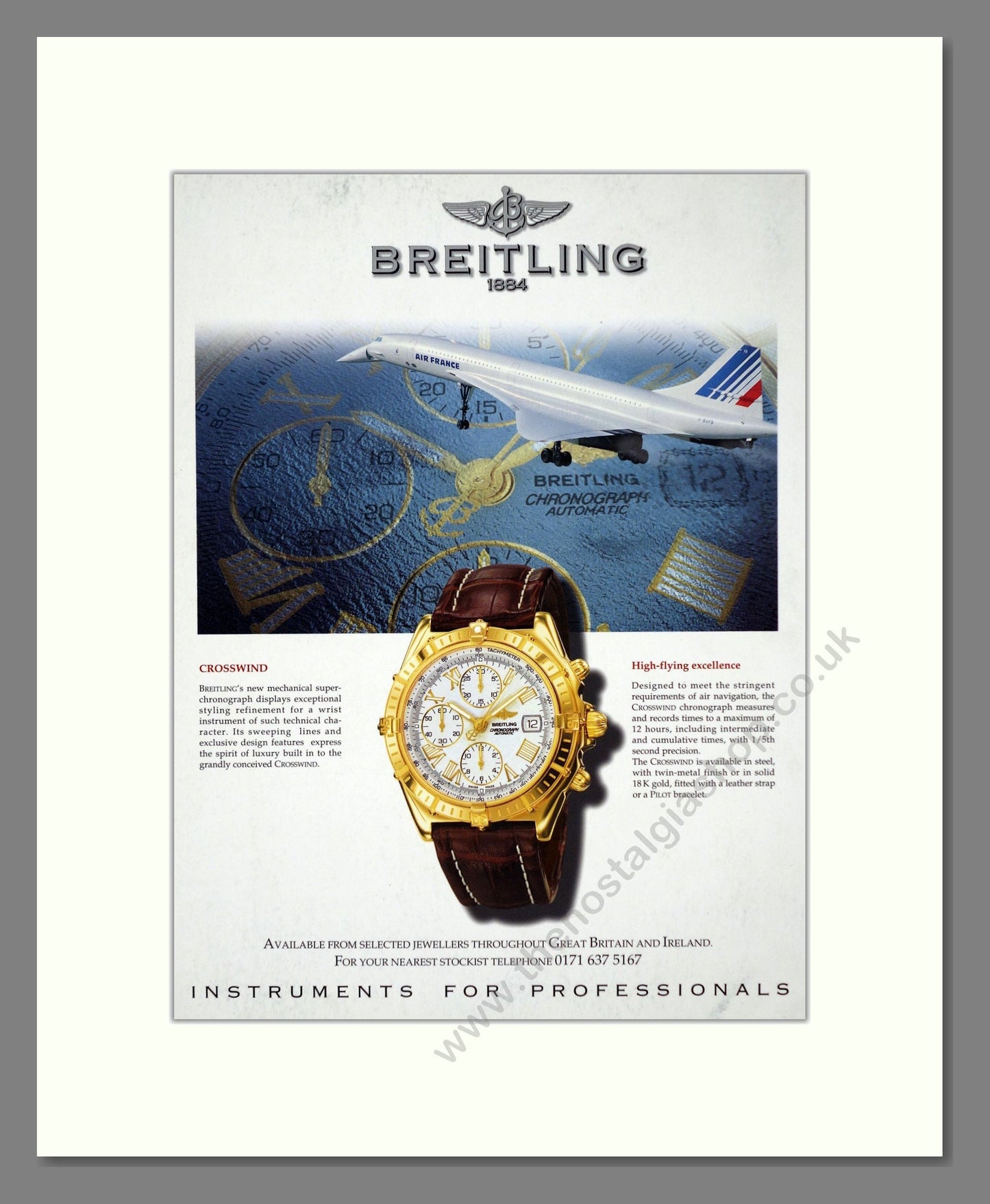 Breitling - Crosswind. Vintage Advert 1998 (ref AD62538)