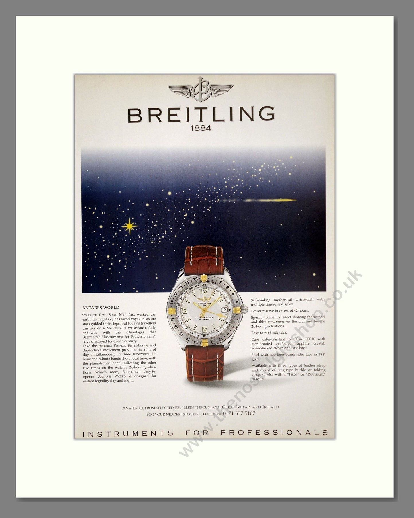 Breitling - Antares World. Vintage Advert 1996 (ref AD62540)