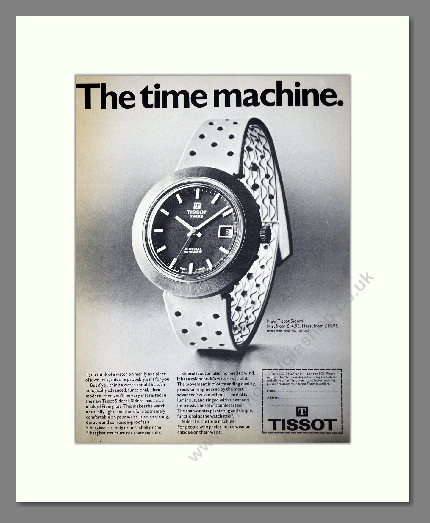 Tissot - Sideral. Vintage Advert 1971 (ref AD62549)