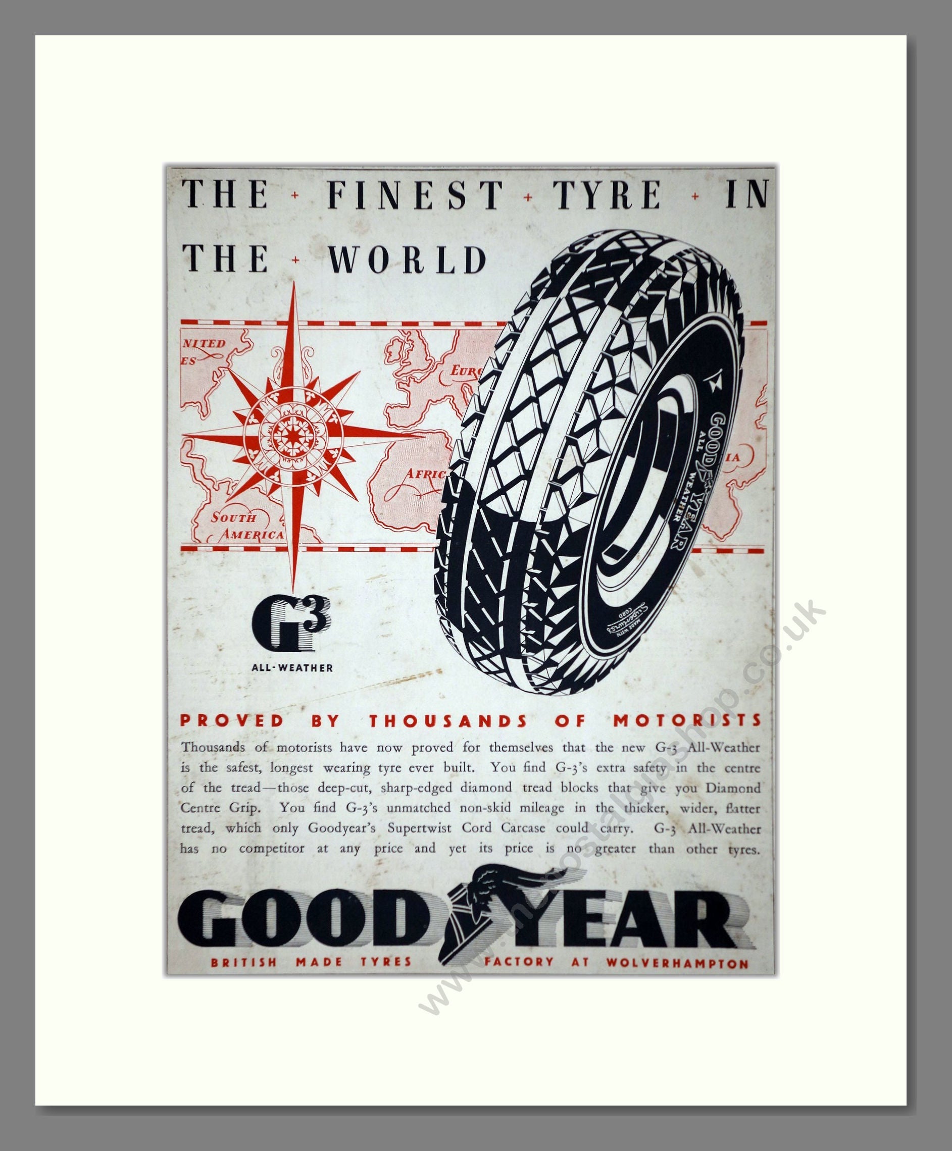 Goodyear - G3 All Weather. Vintage Advert 1935 (ref AD62629)