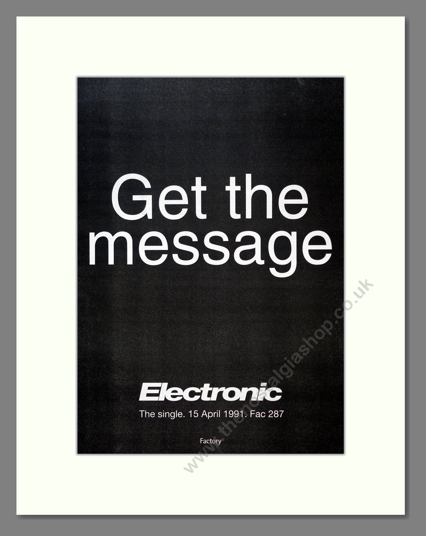 Electronic - Get The Message. Vintage Advert 1991 (ref AD18760)