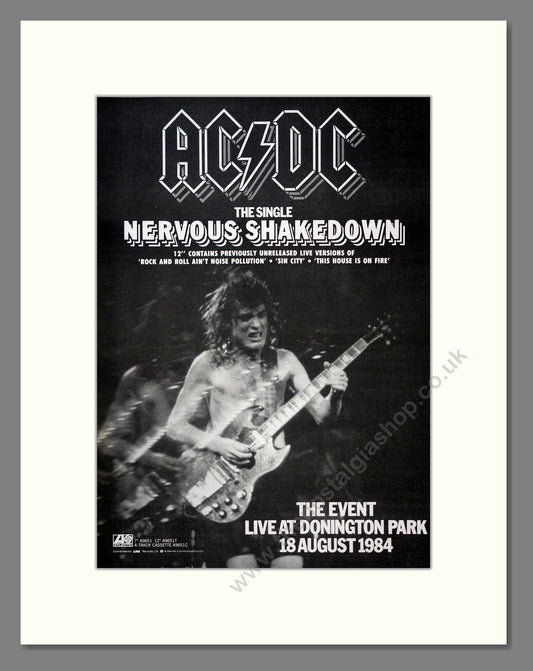 AC DC - Nervous Shakedown. Vintage Advert 1984 (ref AD18766)