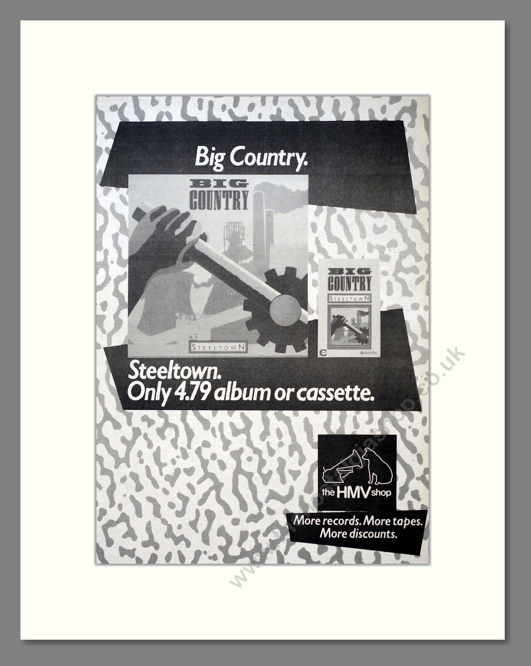 Big Country - Steeltown. Vintage Advert 1984 (ref AD18771)