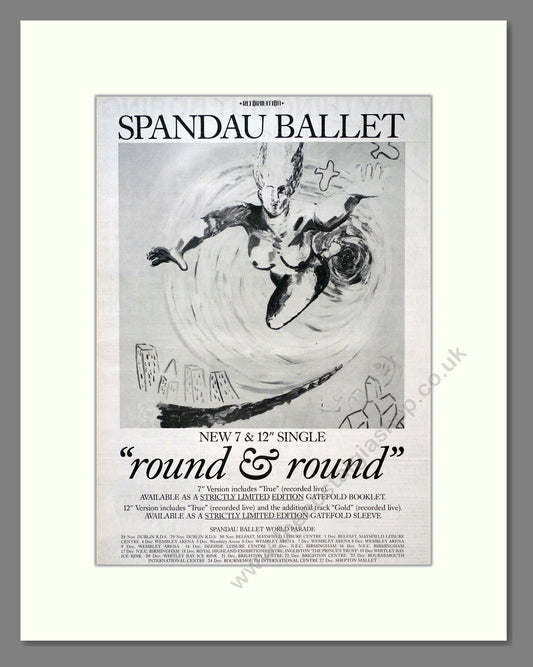 Spandau Ballet - Round And Round. Vintage Advert 1984 (ref AD18777)