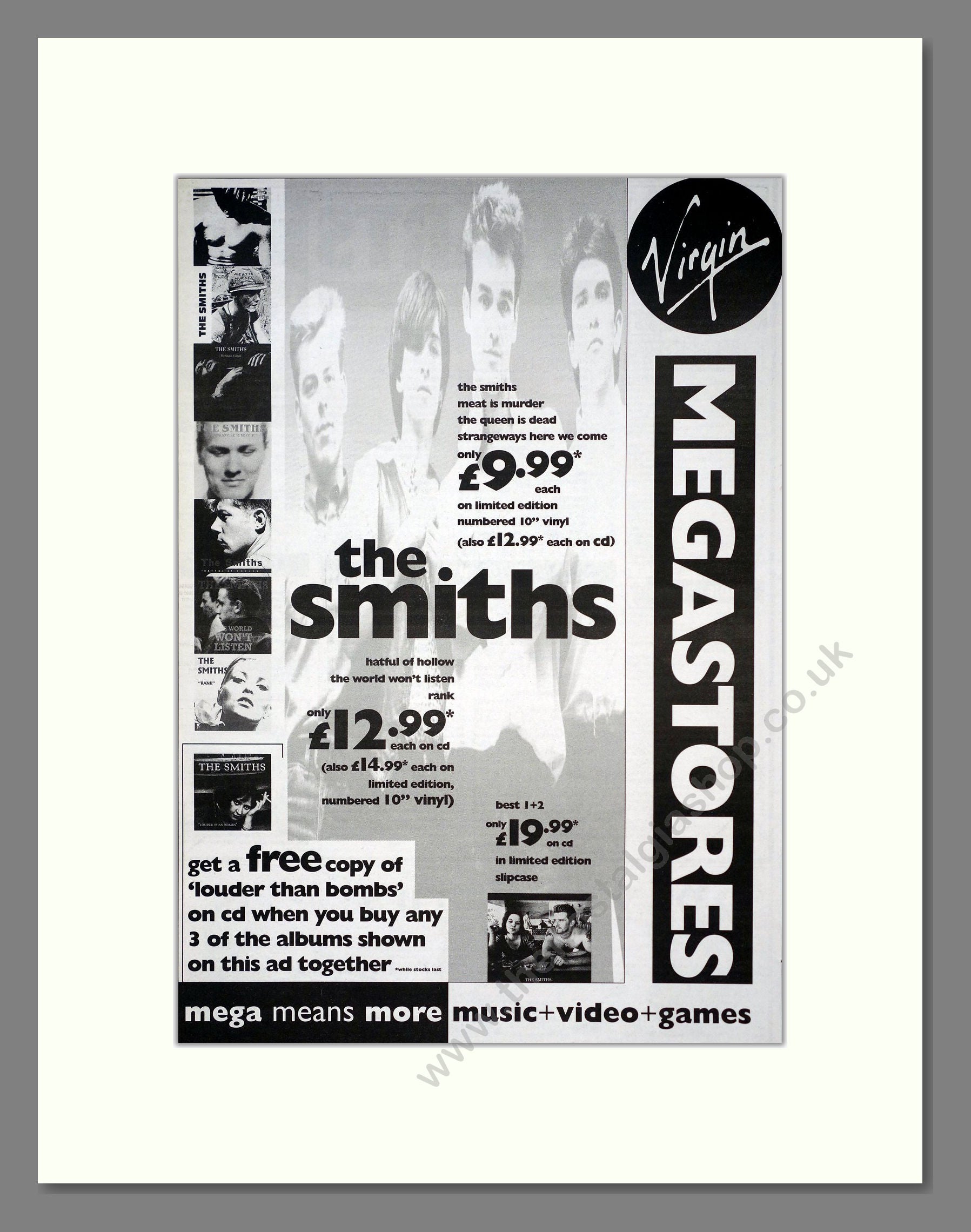 Smiths (The) - Various Albums. Vintage Advert 1993 (ref AD18793)