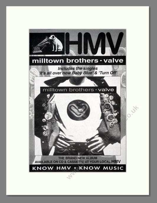 Milltown Brothers - Valve. Vintage Advert 1993 (ref AD18801)