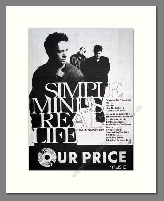 Simple Minds - Real Life. Vintage Advert 1991 (ref AD18813)