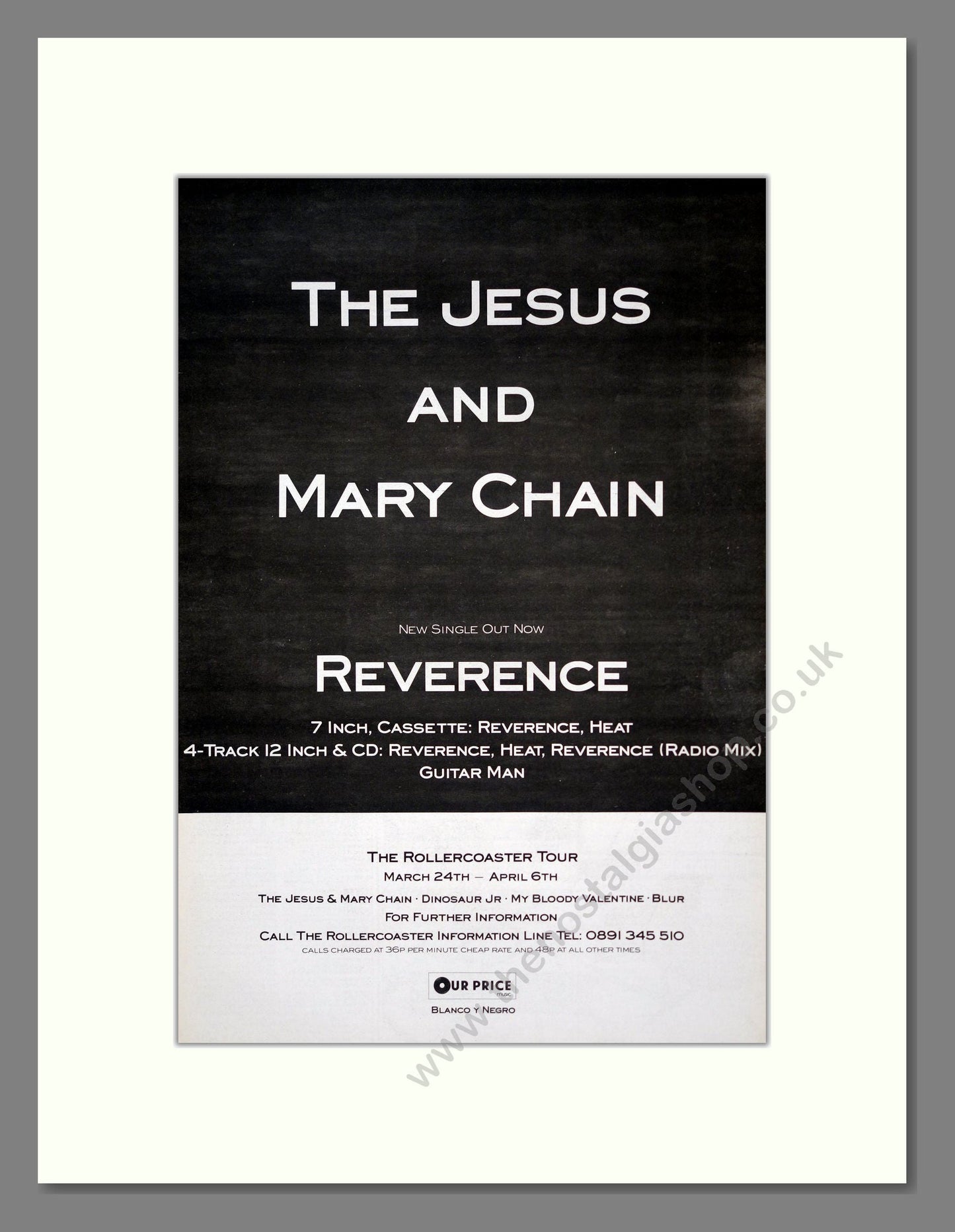 Jesus And Mary Chain - Reverence. Vintage Advert 1992 (ref AD18822)