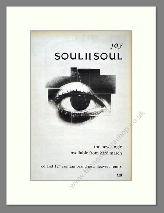 Soul II Soul - Joy. Vintage Advert 1992 (ref AD18831)