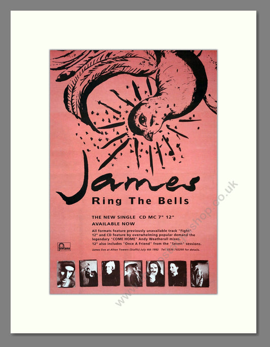 James - Ring The Bells. Vintage Advert 1992 (ref AD18832)