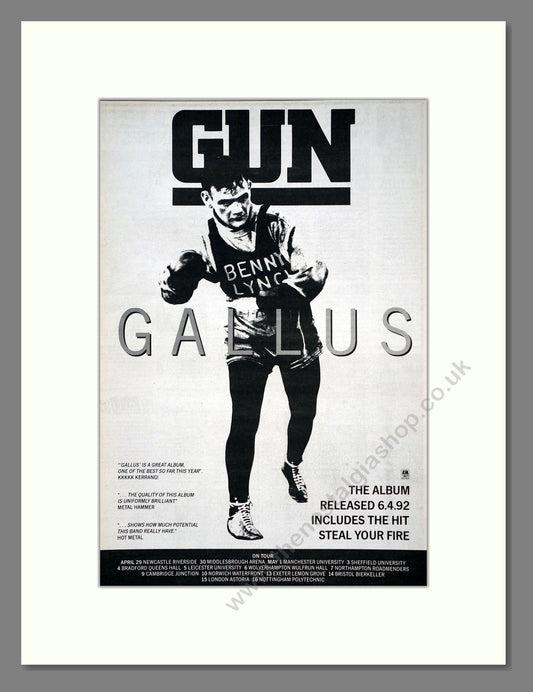 Gun - Gallus. Vintage Advert 1992 (ref AD18835)