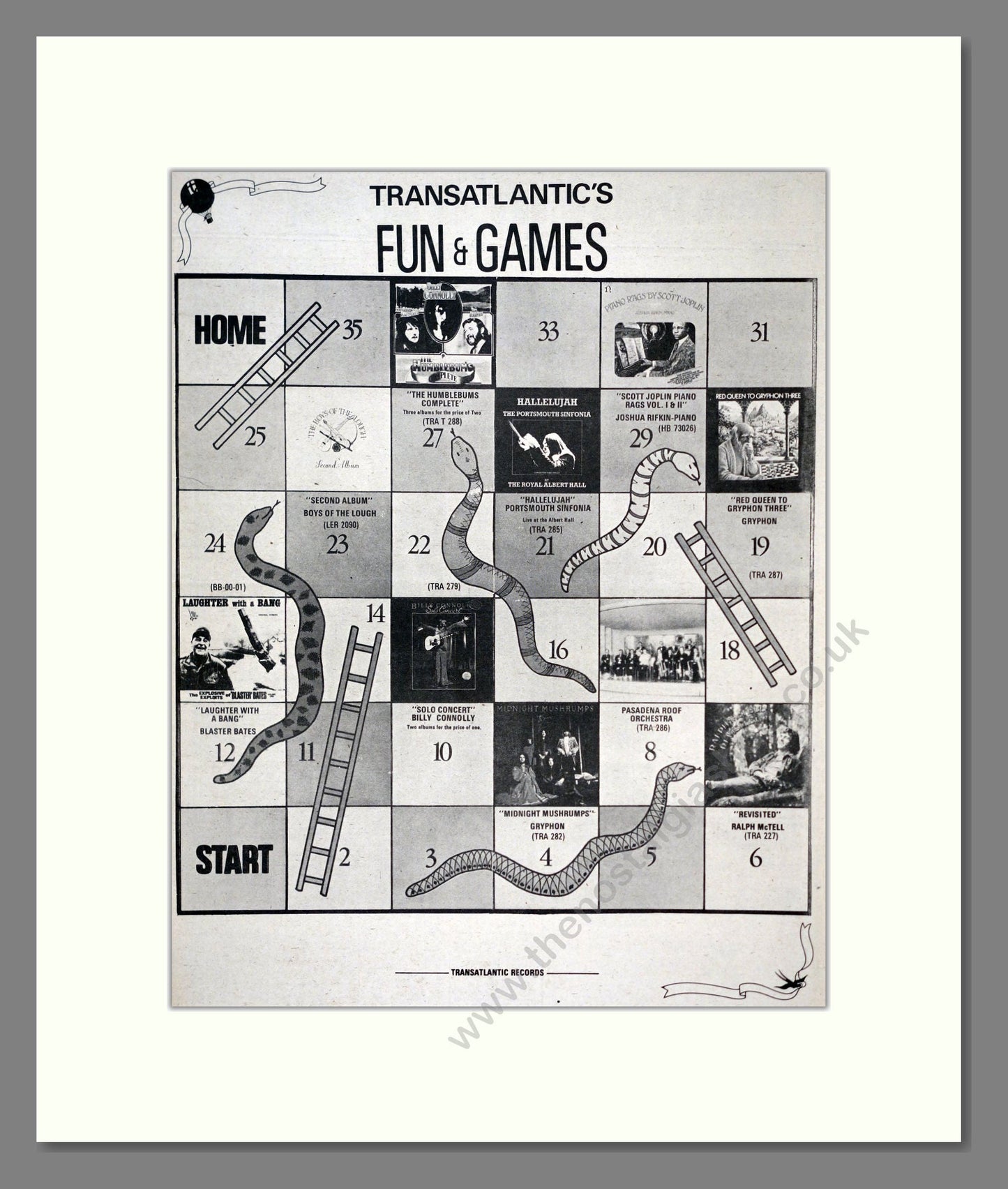 Transatlantic - Fun And Games. Vintage Advert 1974 (ref AD18841)