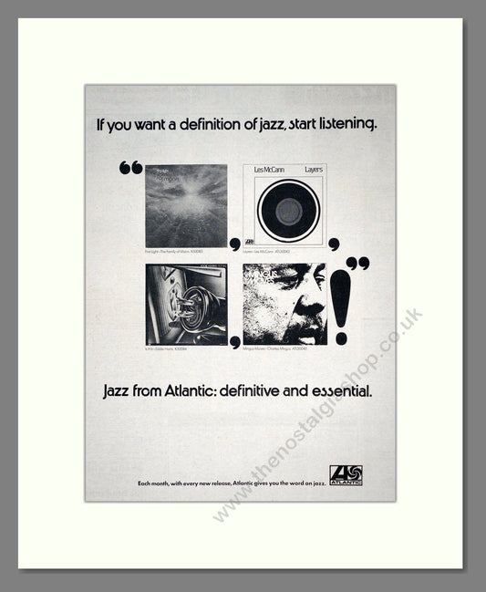 Various Artists - Jazz From Atlantic Records. Vintage Advert 1974 (ref AD18878)