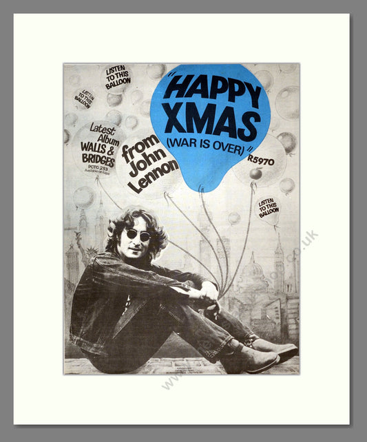 John Lennon - Happy Xmas War Is Over. Vintage Advert 1974 (ref AD18883)