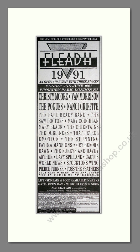 Various Artists - Fleadh Festival 91. Vintage Advert 1991 (ref AD18886)