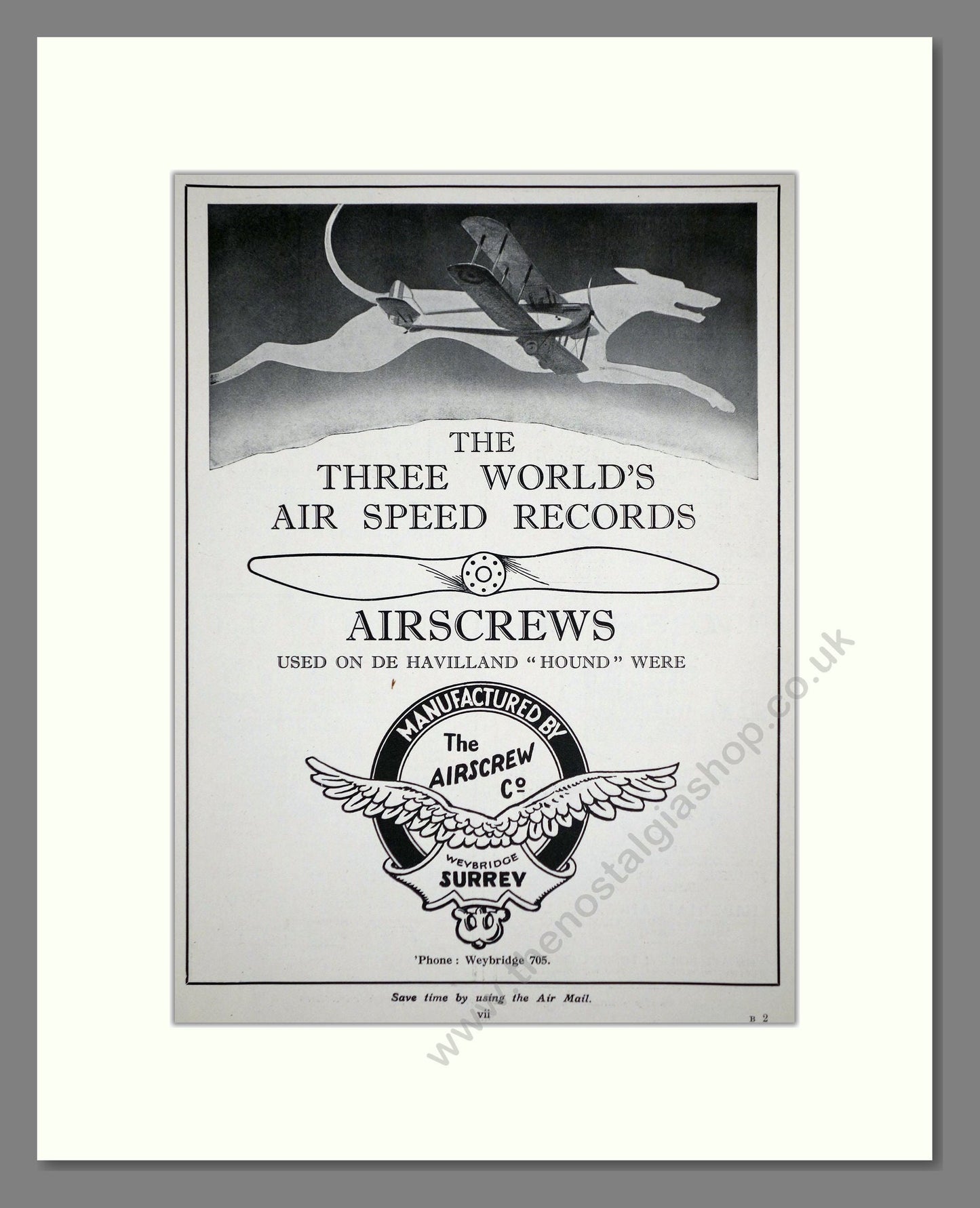 Airscrew Company - Airscrew Propellers. Vintage Advert 1928 (ref AD62734)