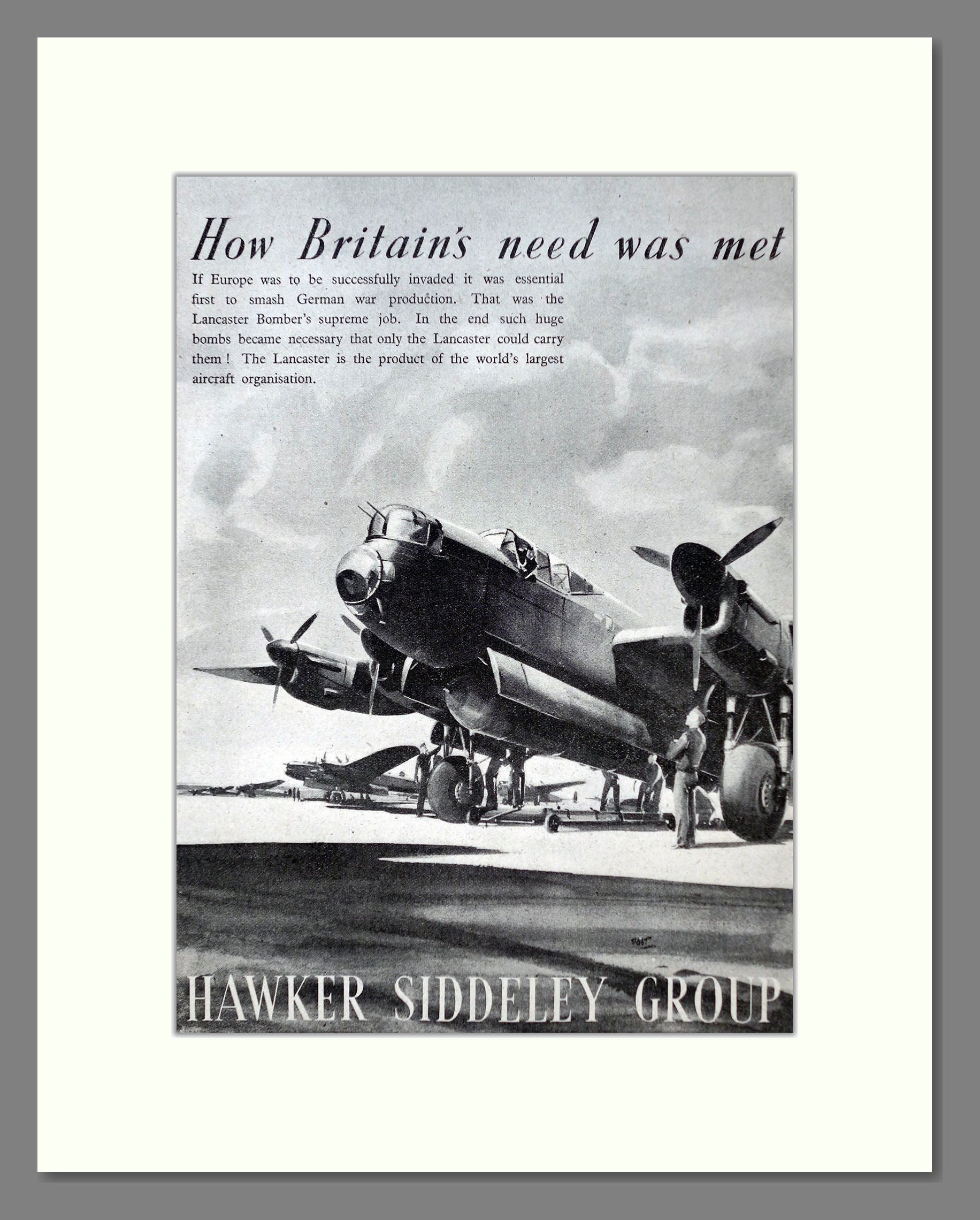 Hawker Siddeley - Lancaster. Vintage Advert 1945 (ref AD63029) – The ...