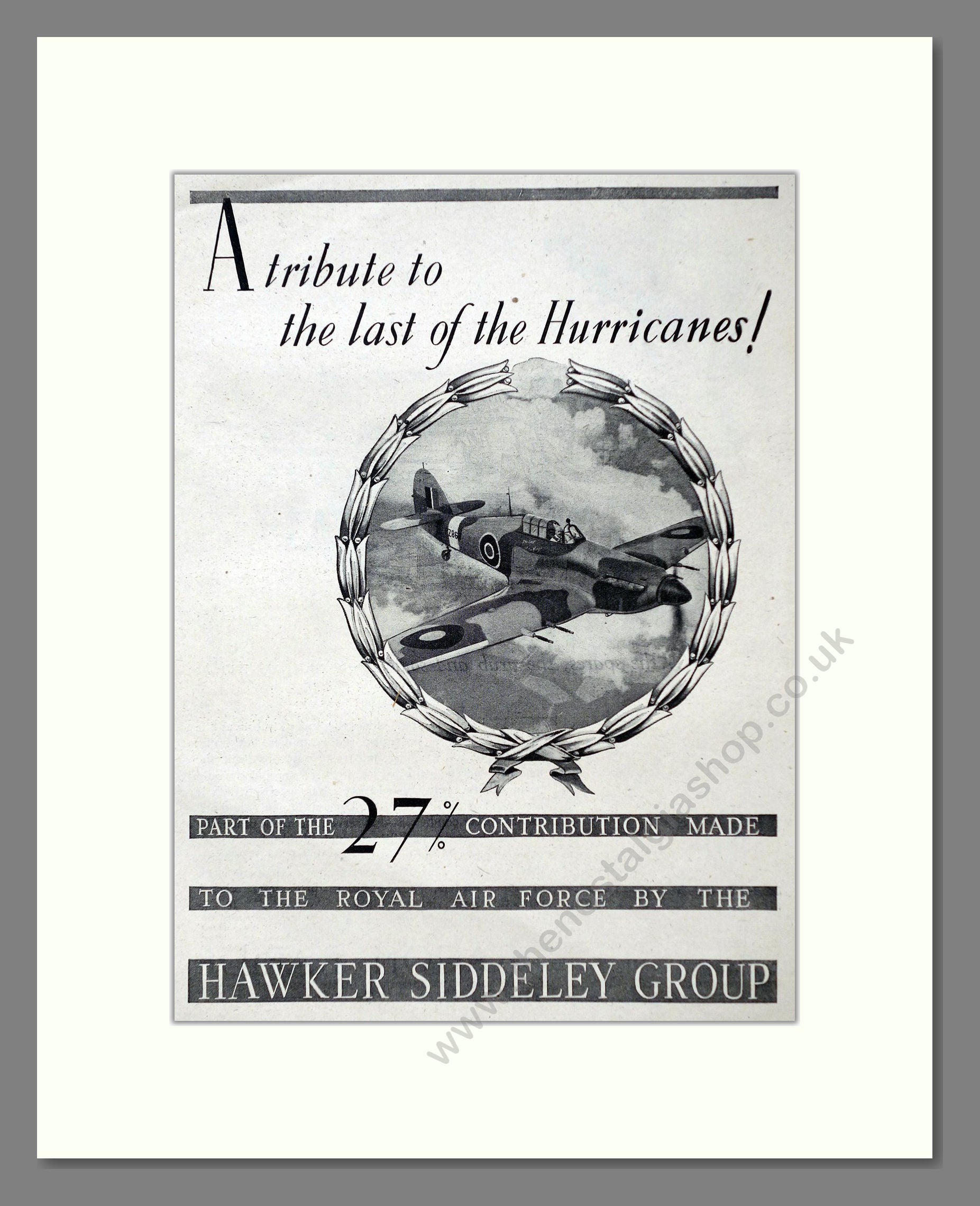 Hawker Siddeley - Hurricane. Vintage Advert 1944 (ref AD63031) – The ...