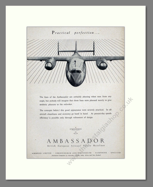 Airspeed Limited - Ambassador. Vintage Advert 1948 (ref AD63077)