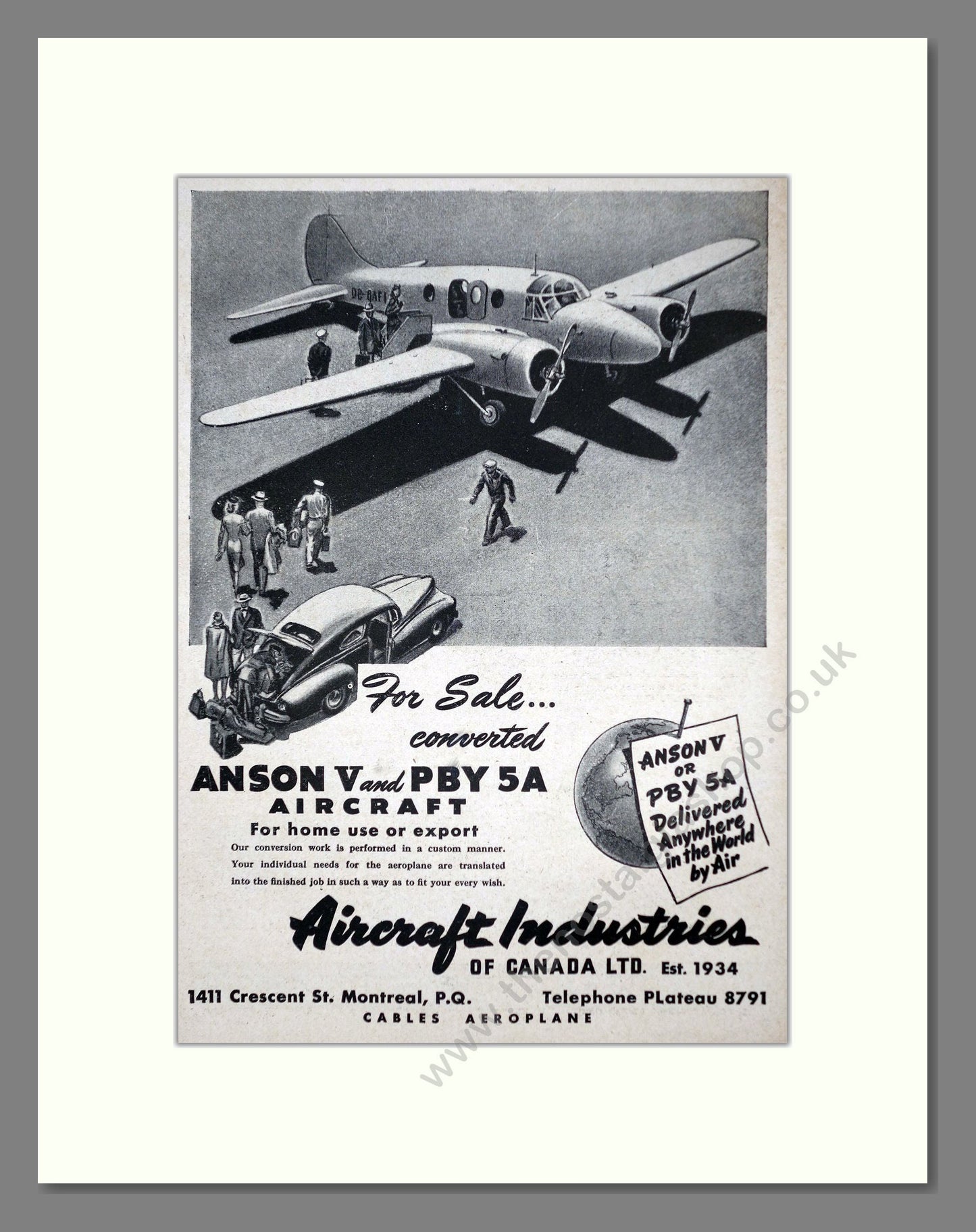 Aircraft Industries Of Canada - Anson V / PBY 5A. Vintage Advert 1947 (ref AD63084)