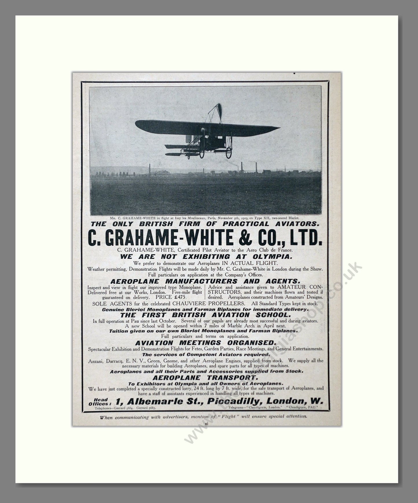 C. Grahame-White - Practical Aviators. Vintage Advert 1910 (ref AD63118)