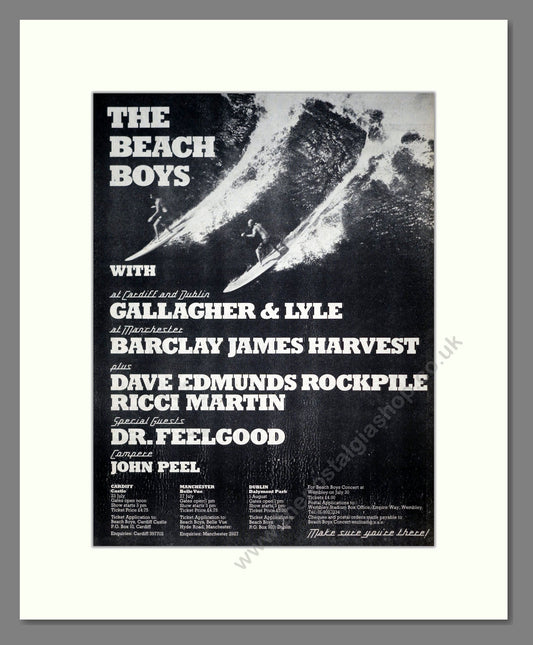 Beach Boys (The) - UK Tour. Vintage Advert 1977 (ref AD18984)