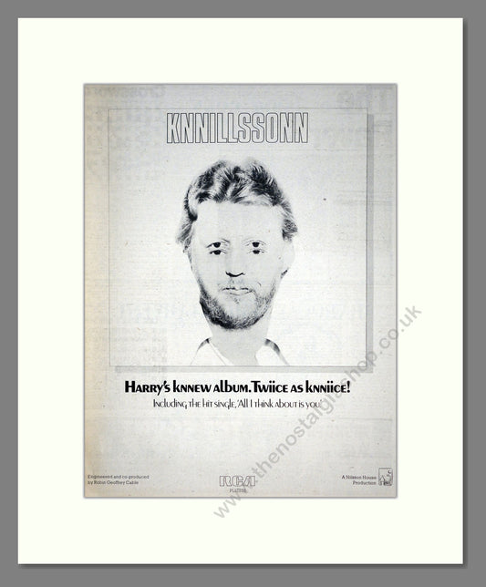 Harry Nilsson - Twiice As Kniice. Vintage Advert 1977 (ref AD18986)