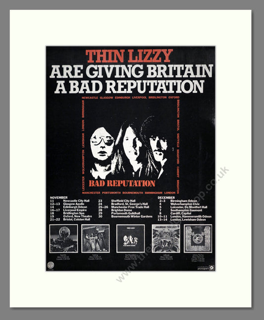 Thin Lizzy - Bad Reputation. Vintage Advert 1977 (ref AD18996)