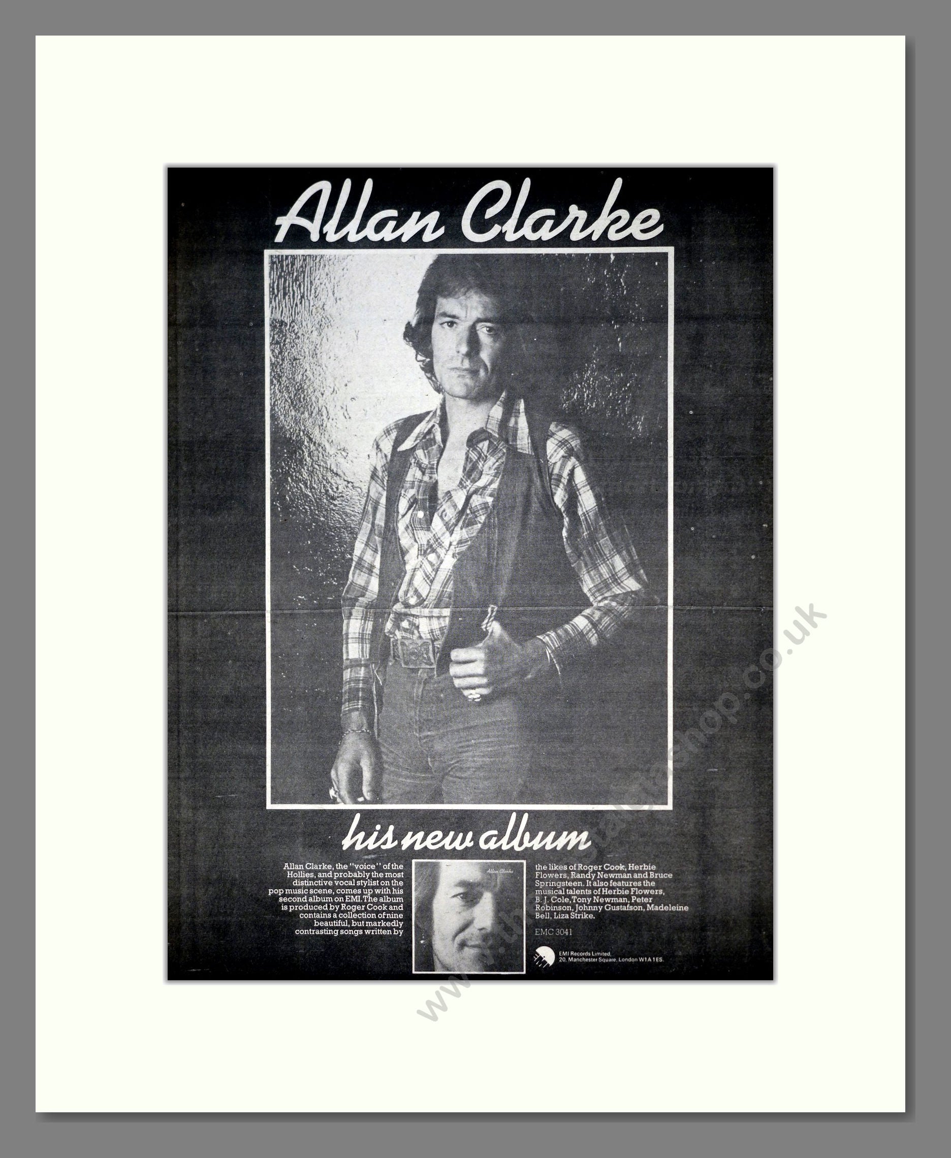 Allan Clarke - New Album. Vintage Advert 1974 (ref AD18999)