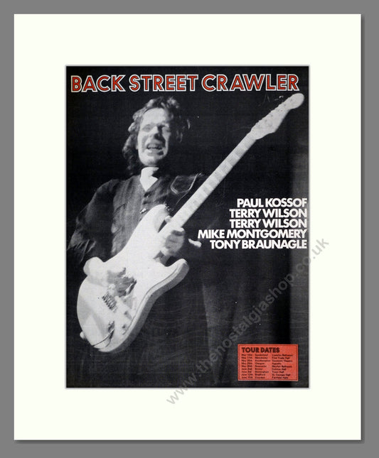 Back Street Crawler - UK Tour. Vintage Advert 1975 (ref AD19017)