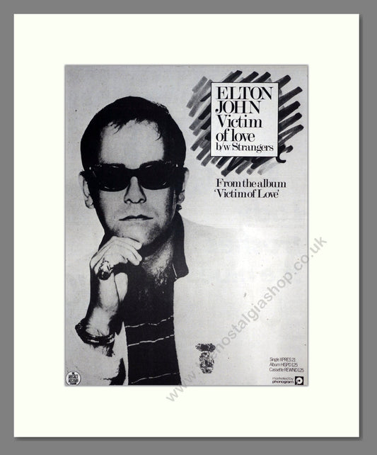 Elton John - Victim Of Love. Vintage Advert 1979 (ref AD19041)