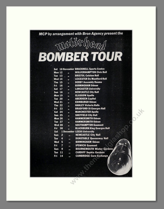 Motorhead - Bomber UK Tour . Vintage Advert 1979 (ref AD19048)