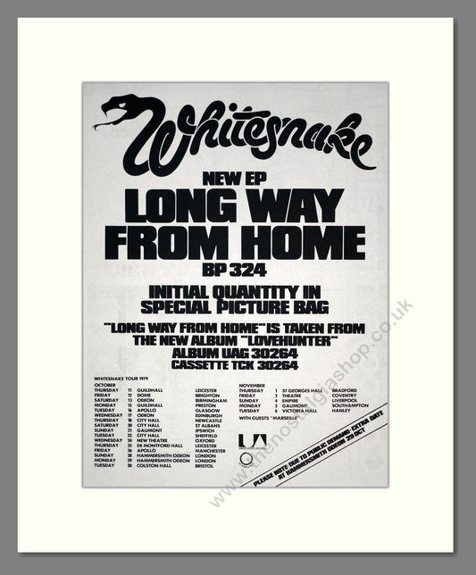 Whitesnake - Long Way From Home. Vintage Advert 1979 (ref AD19051)