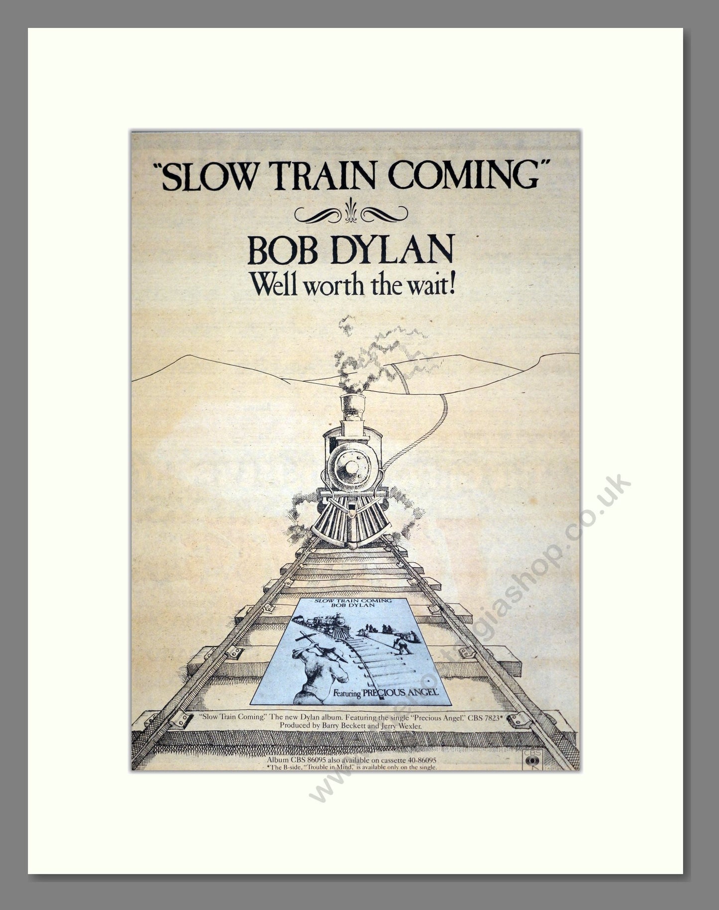 Bob Dylan - Slow Train Coming. Vintage Advert 1979 (ref AD19055)