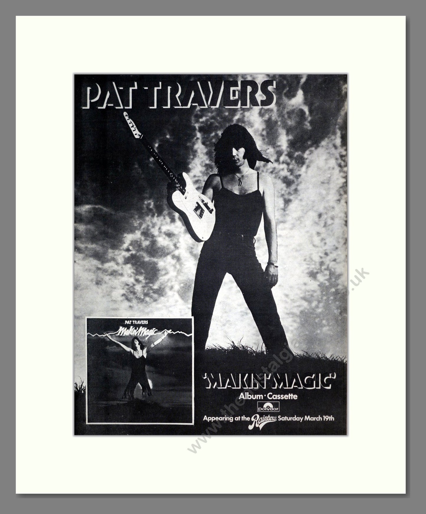 Pat Travers - Makin Magic. Vintage Advert 1977 (ref AD19064)