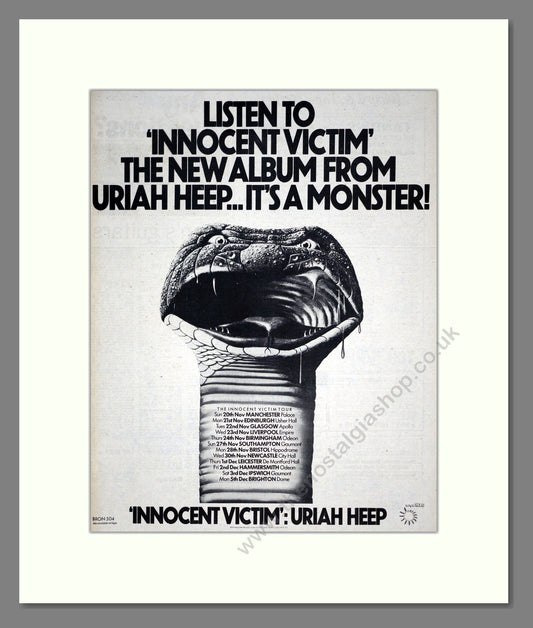 Uriah Heep - Innocent Victim. Vintage Advert 1977 (ref AD19075)