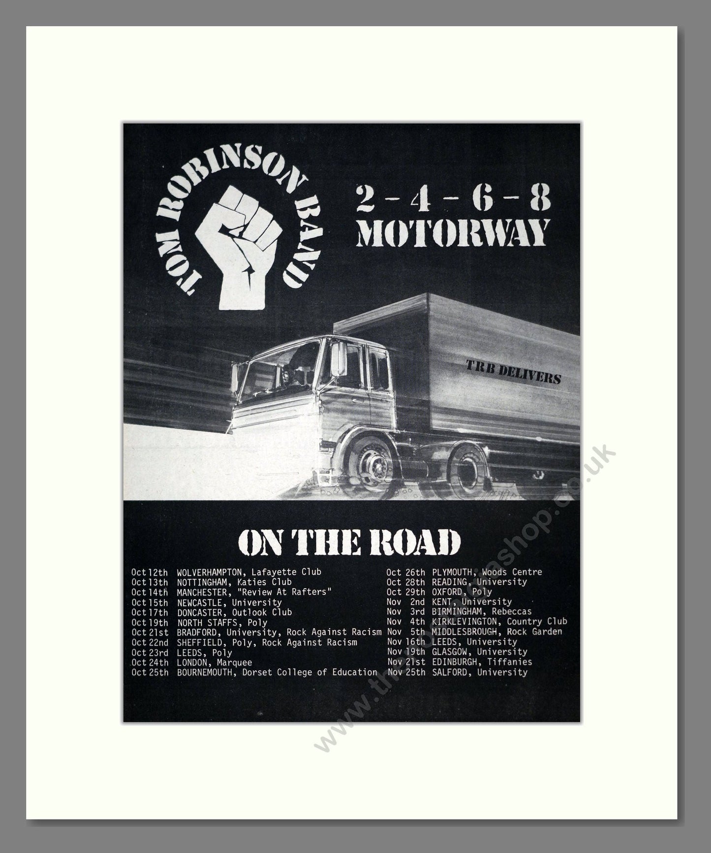 Tom Robinson Band - 2-4-6-8 Motorway. Vintage Advert 1977 (ref AD19079)