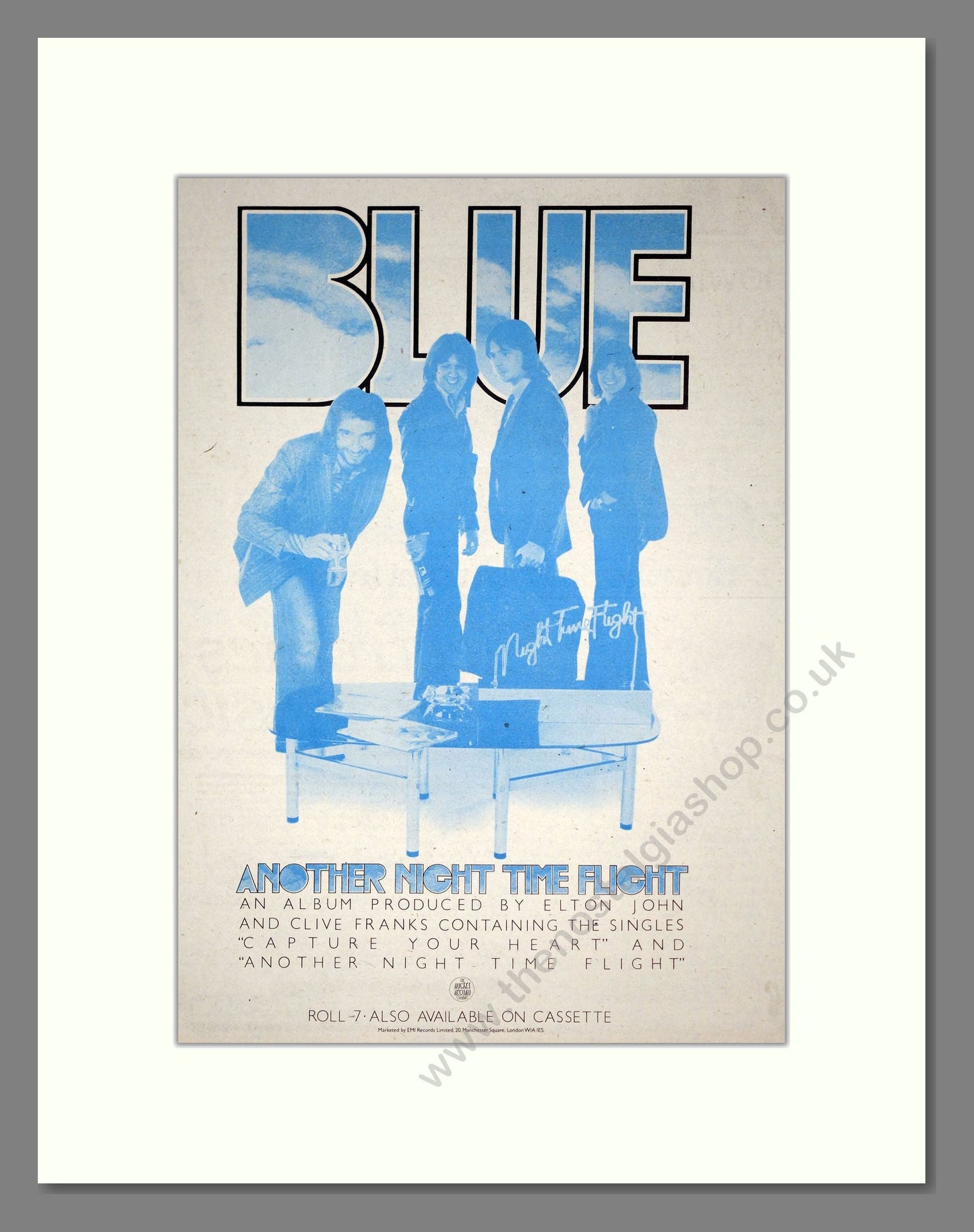 Blue - Another Night Time Flight. Vintage Advert 1977 (ref AD19086)