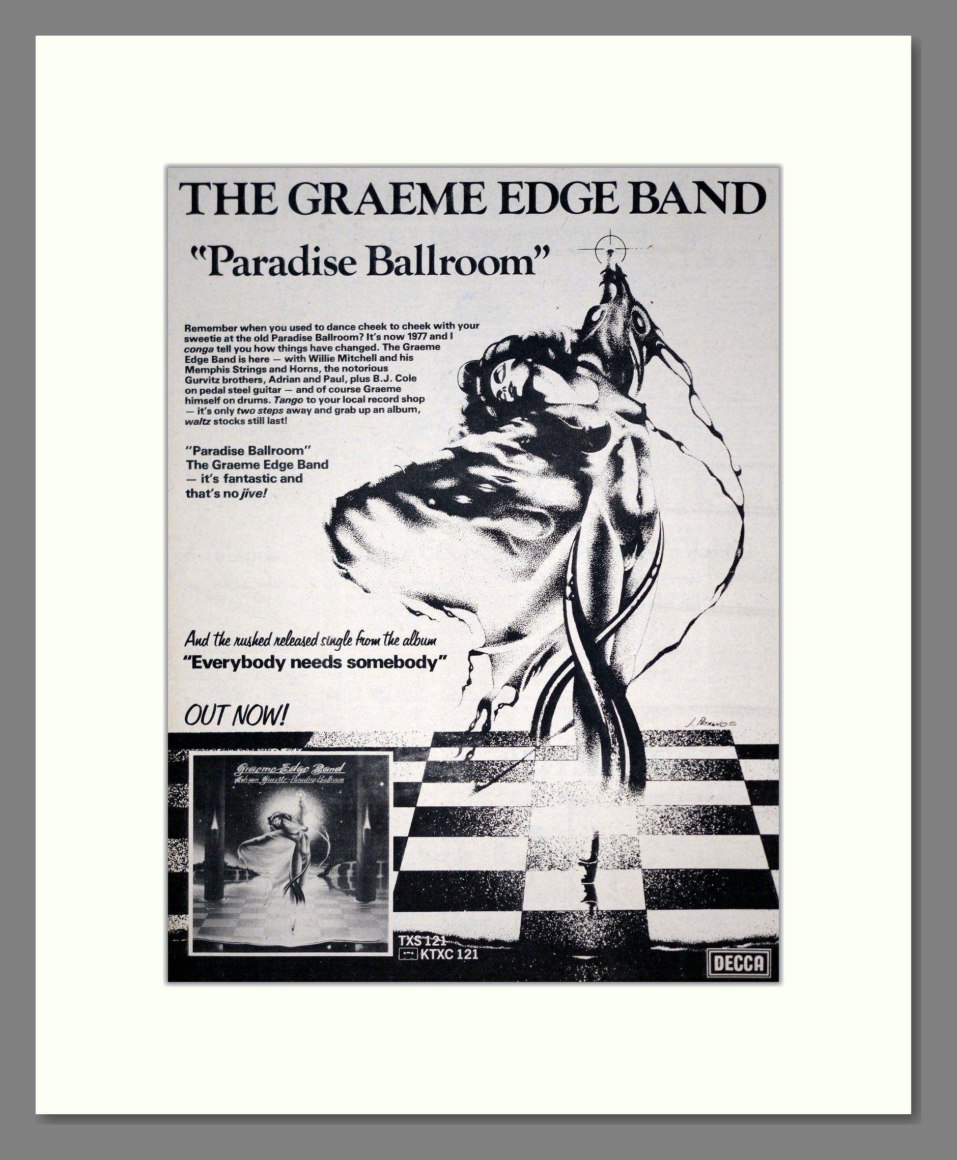 Graeme Edge Band (The) - Paradise Ballroom. Vintage Advert 1977 (ref AD19094)