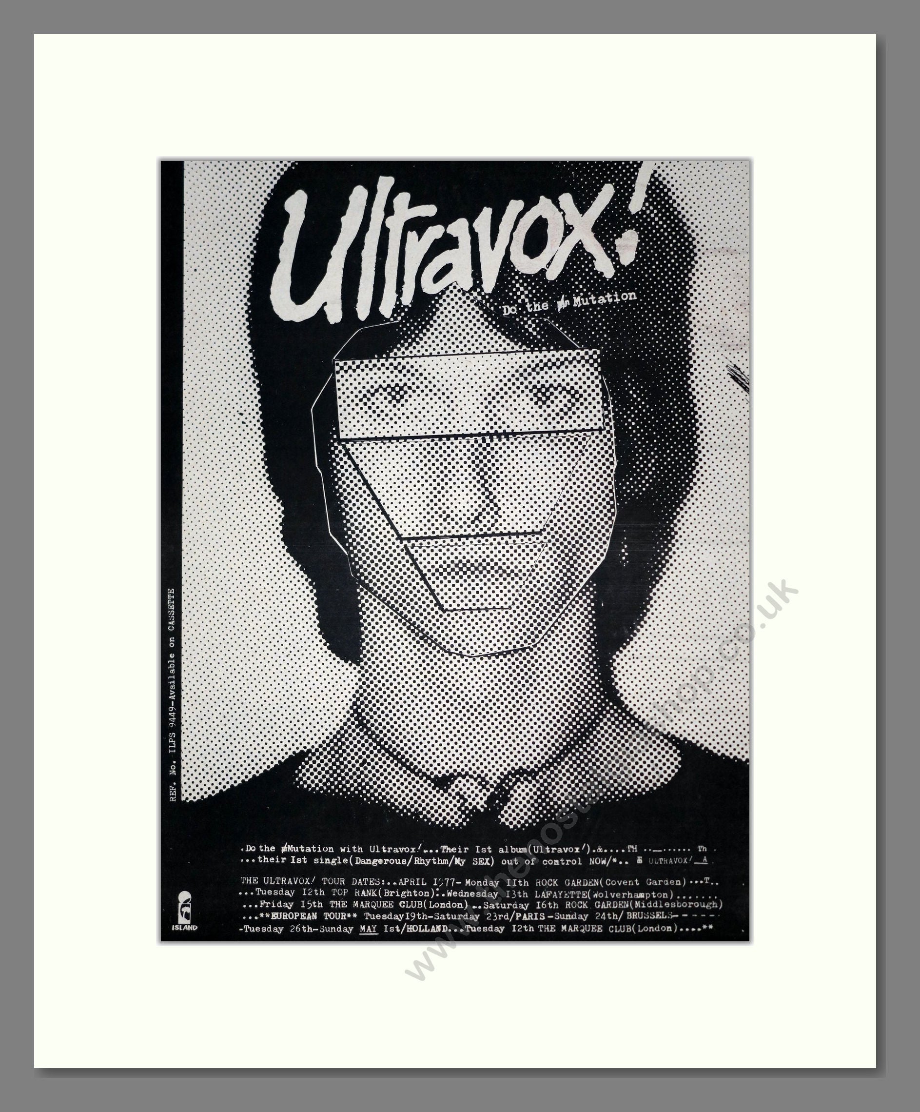 Ultravox - Do The Mutation. Vintage Advert 1977 (ref AD19099)